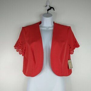 NWT Maya Brooke Coral Crop Jacket Size 16